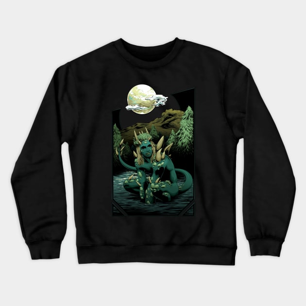 Darkness of the Swamp - Lake Monster Crewneck Sweatshirt by redappletees